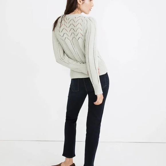 Madewell Pointelle Puff Sleeve Sweater S - Picture 2 of 6